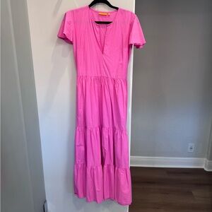 Oliphant Fuchsia Tiered Maxi Dress